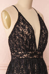 Mairead Black Maxi Dress | Robe longue | Boutique 1861 side close-up