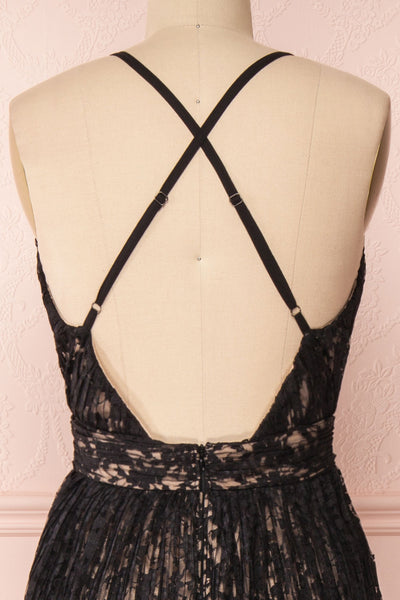 Mairead Black Maxi Dress | Robe longue | Boutique 1861 back close-up
