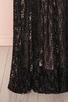 Mairead Black Maxi Dress | Robe longue | Boutique 1861 bottom close-up