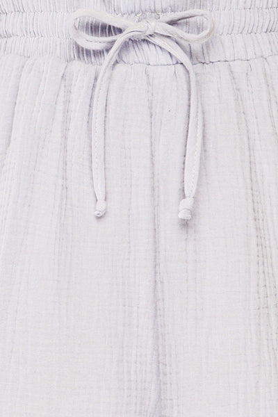 Maitee Blue Textured Drawstring Shorts | La petite garçonne  fabric