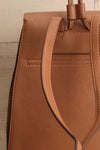 Maitu Mocha Small Vegan Leather Backpack | La petite garçonne back close-up