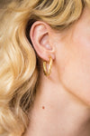 Majul Gold Twisted Hoop Earrings | La petite garçonne  model
