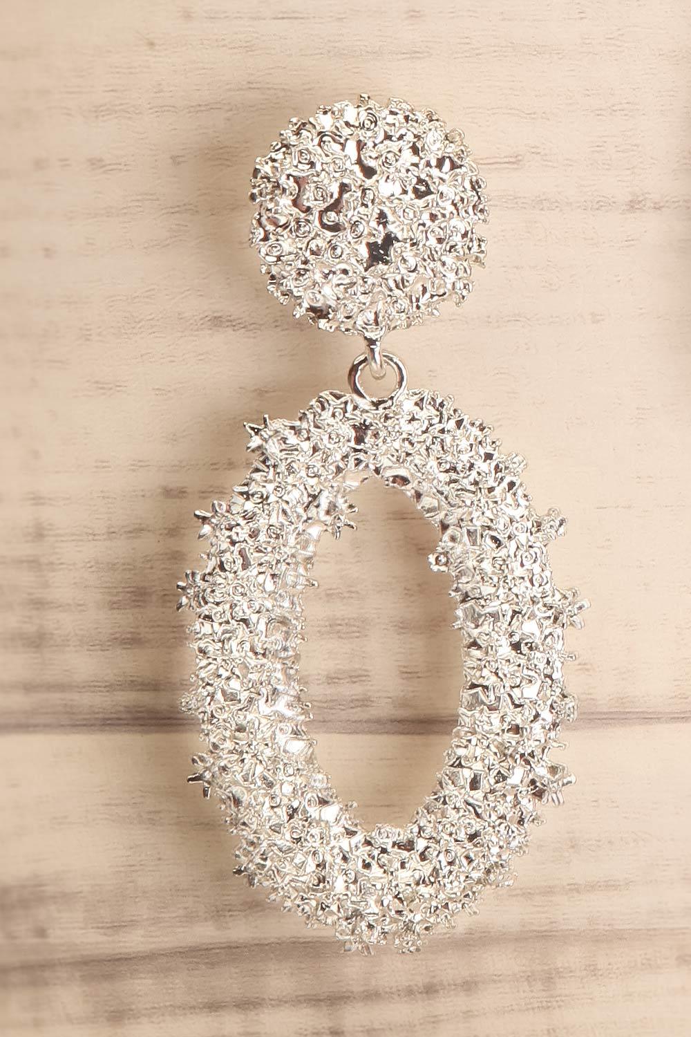 Makowki Argent Silver Hoop Pendant Earrings close-up | La Petite Garçonne