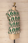 Maliano Oversized Blush Top w Green Leaf Pattern | La Petite Garçonne 3