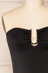 Mallow One-Piece Black Swimsuit | La petite garçonne - front close up