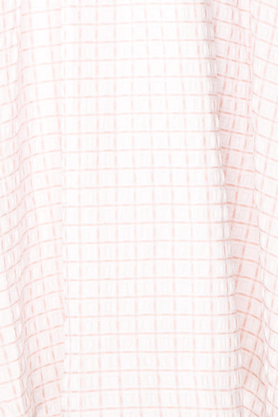 Malyne 3/4 Puff Sleeve Short Plaid Empire Waist Dress | Boutique 1861 fabric