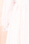 Malyne 3/4 Puff Sleeve Short Plaid Empire Waist Dress | Boutique 1861 sleeve