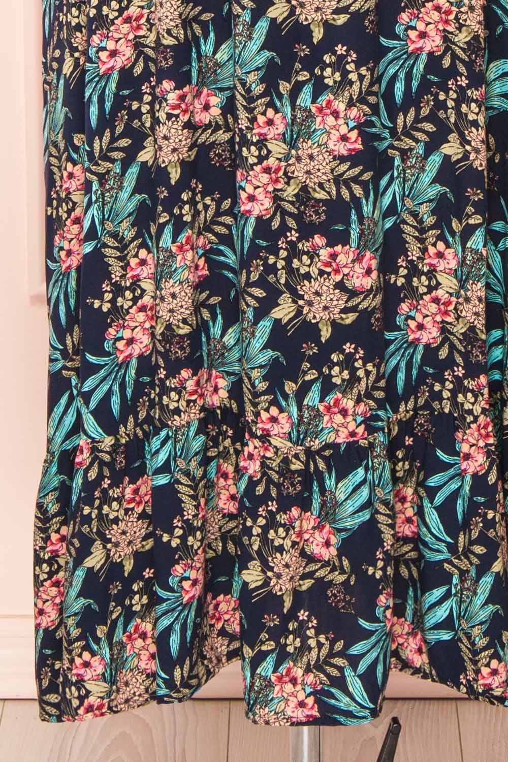 Mamie Navy Floral Midi Dress w/ Belt | Boutique 1861 bottom 