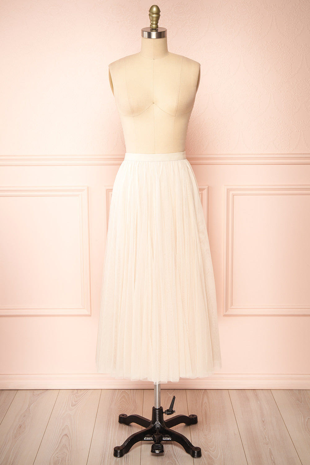 Manitou Ivory A-line Midi Tulle Skirt | Boutique 1861 front view