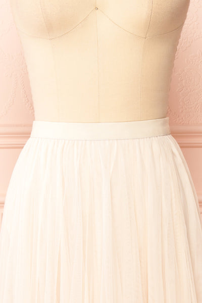 Manitou Ivory A-line Midi Tulle Skirt | Boutique 1861 front close-up