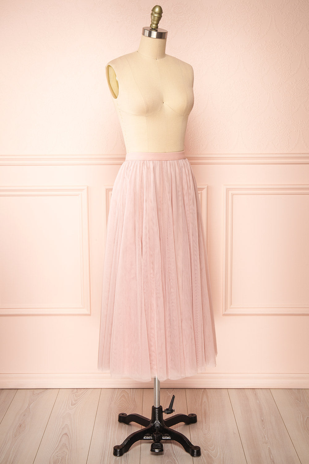Manitou Pink A-line Midi Tulle Skirt | Boutique 1861 side view