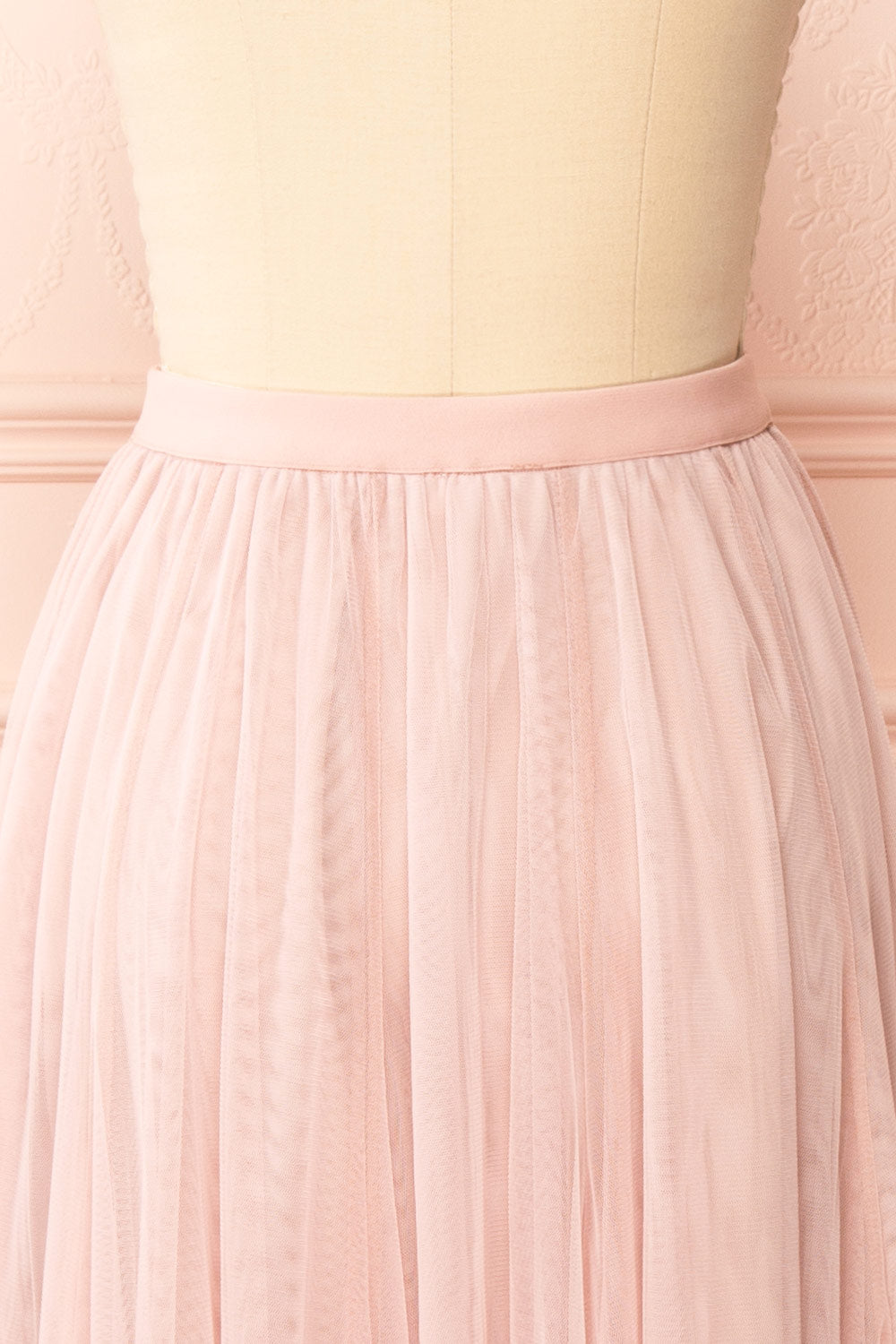 Manitou Pink A-line Midi Tulle Skirt | Boutique 1861 back close-up