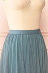 Manitou Teal A-line Midi Tulle Skirt | Boutique 1861 side close-up