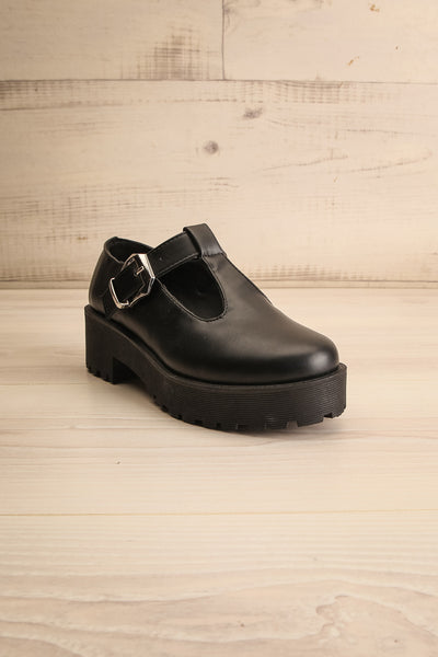 Manresa Faux-Leather Mary-Jane Platform Shoes | La petite garçonne front view