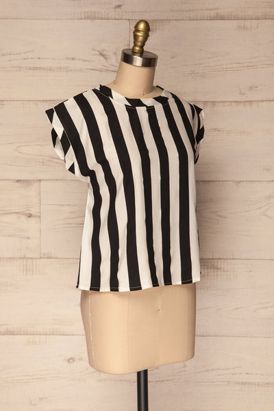 Manyatin Black & White Striped Short Sleeved Top | La Petite Garçonne 3