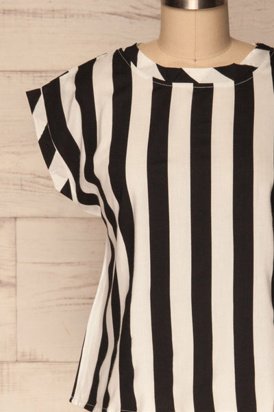 Manyatin Black & White Striped Short Sleeved Top | La Petite Garçonne 2