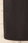 Maracay Short Sleeve Black Satin Wrap Midi Dress | La petite garçonne bottom