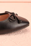 Maree Black Ballet Flats w/ Bow | Boutique 1861 side front close-up
