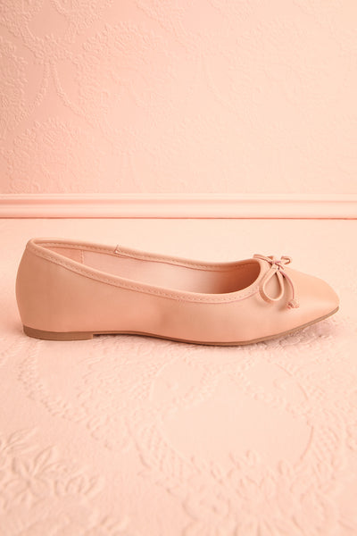 Maree Blush Pink Ballet Flats w/ Bow | Boutique 1861 side view
