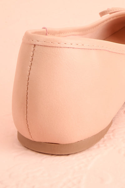 Maree Blush Pink Ballet Flats w/ Bow | Boutique 1861 back close-up