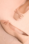 Maree Blush Pink Ballet Flats w/ Bow | Boutique 1861 flat view