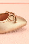 Maree Gold Ballet Flats w/ Bow | Boutique 1861 side close-up