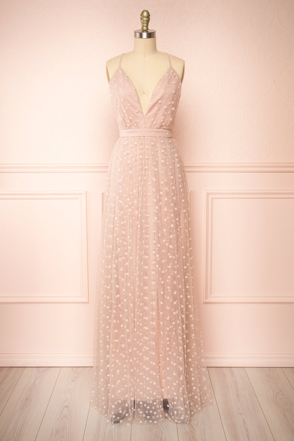 Margarida Polkadot Maxi Tulle Dress | Boutique 1861 front view