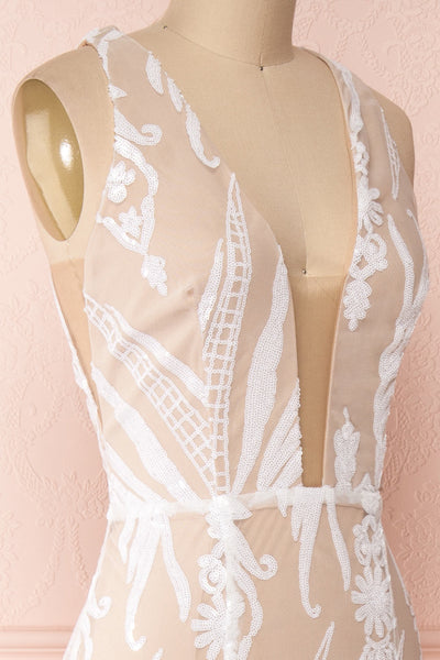 Margaux Mermaid Sequin Dress | Robe | Boudoir 1861 side close-up