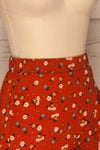 Margot Orange Floral Short Skirt | La petite garçonne side close-up