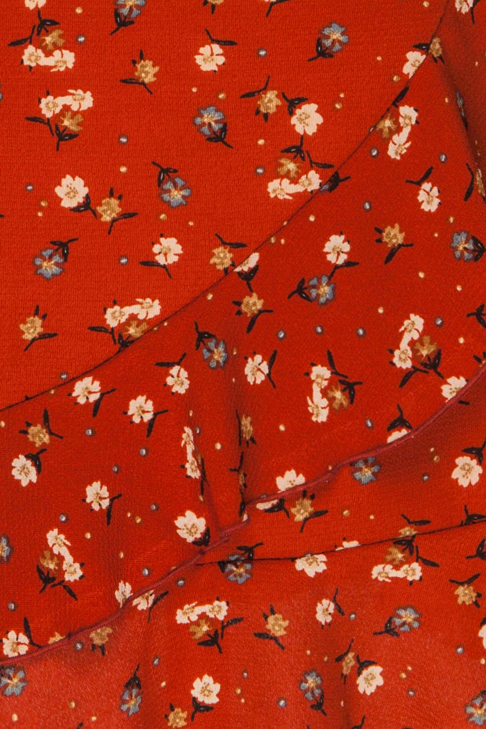 Margot Orange Floral Short Skirt | La petite garçonne fabric 