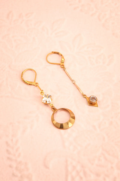 Marie Curie Gold & White Pendant Earrings | Boutique 1861