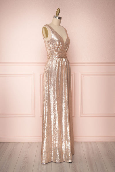 Marie-France | Rose Gold Sequined Gown