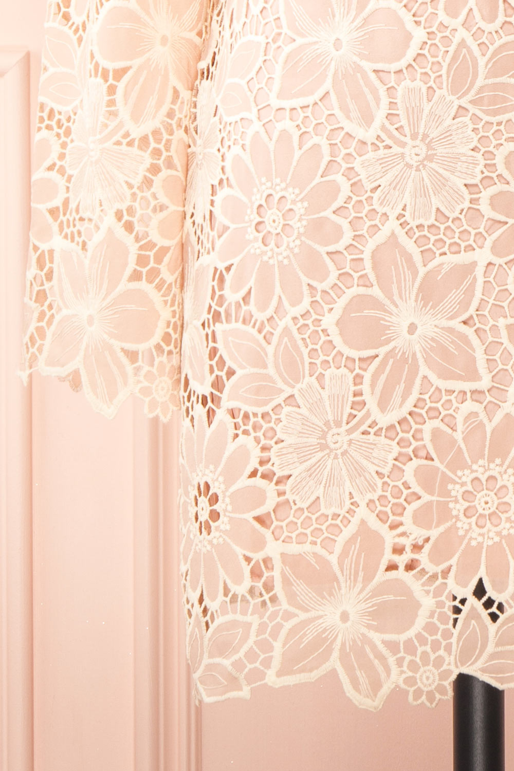 Marie-Liesse Short Pink Open-Work Lace Dress | Boutique 1861 bottom 