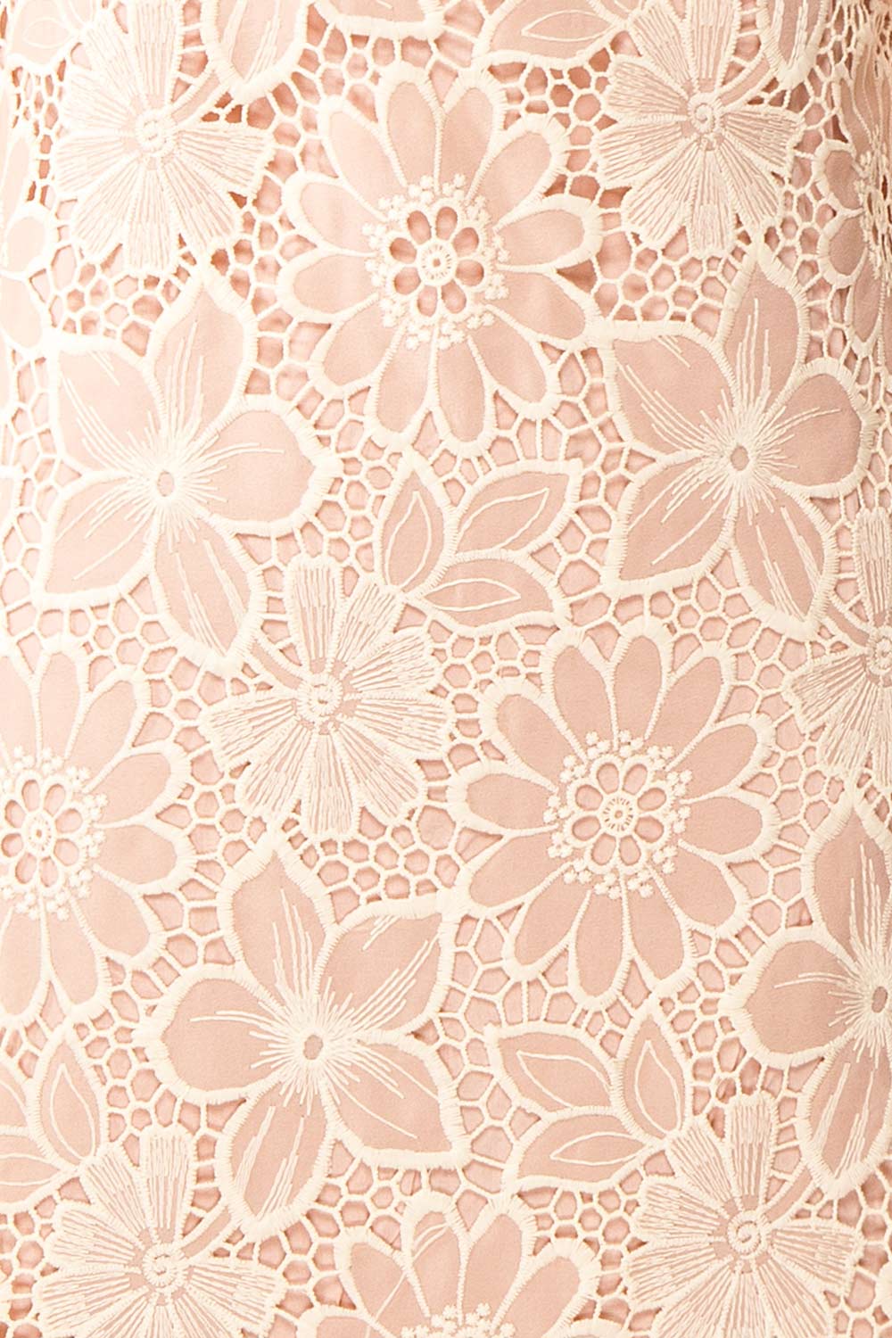 Marie-Liesse Short Pink Open-Work Lace Dress | Boutique 1861 fabric 