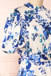 Mariela Floral Mock Neck Silky Midi Dress | Boutique 1861 side close-up