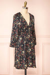 Marielle Short Floral Dress with 3/4 sleeves | Boutique 1861 side view