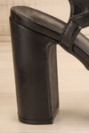 Mariguana Black Platform Heeled Sandals | La petite garçonne side back close-up