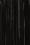 Mariza Black Short V-Neck Velvet Dress w/ Long Sleeves | Boutique 1861 fabric