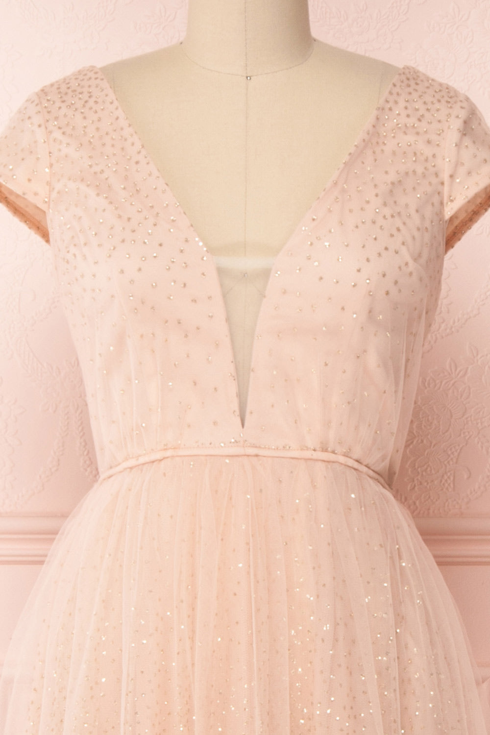 Marjolie | Robe Rose de Tulle Brillante