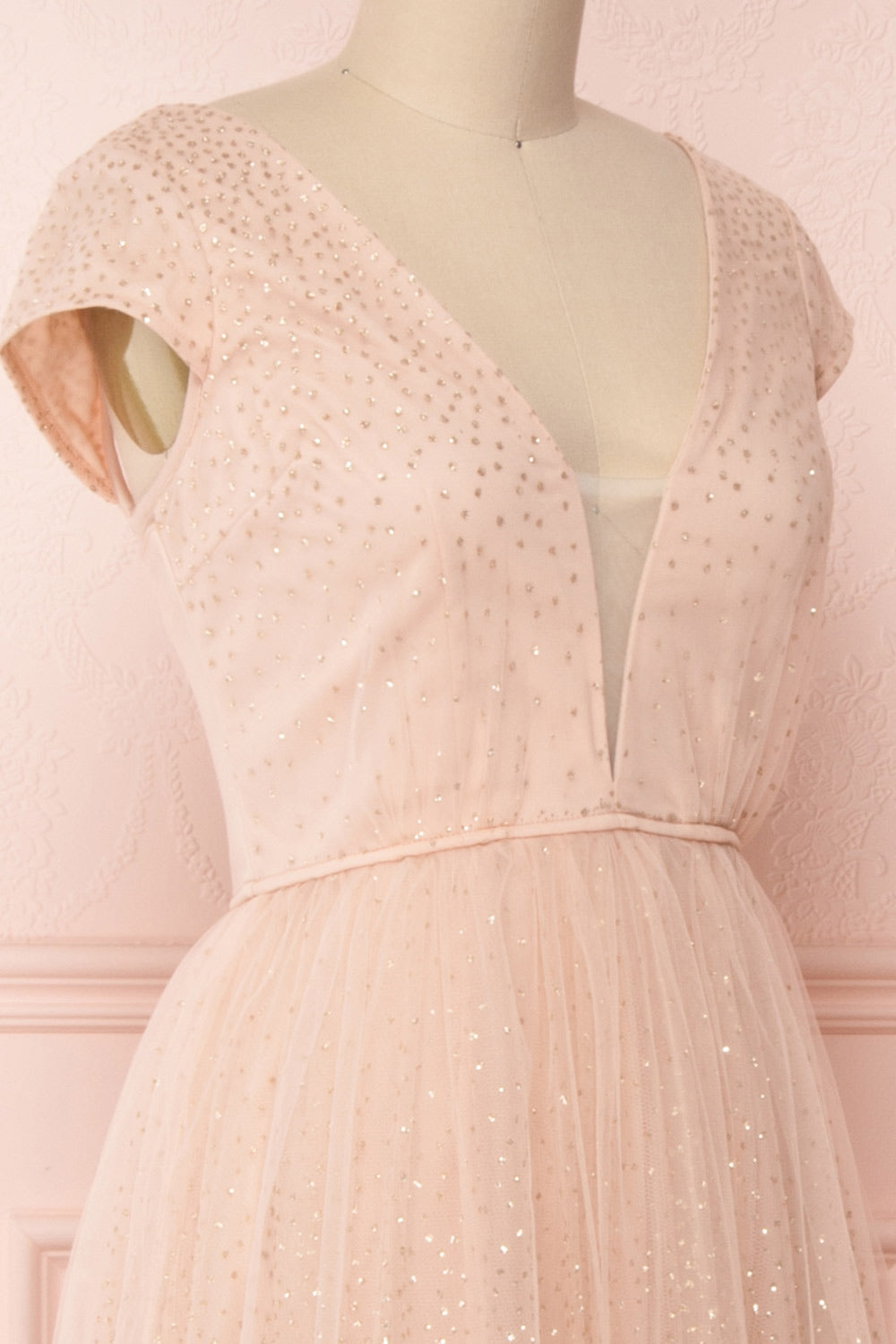 Marjolie | Robe Rose de Tulle Brillante