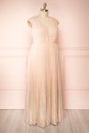 Marjolie Pink Glitter Tulle Maxi A-Line Gown | Boutique 1861 side plus