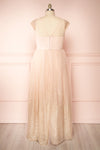 Marjolie Pink Glitter Tulle Maxi A-Line Gown | Boutique 1861 back plus