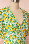 Marketa Green Patterned Midi Dress side close up | Boutique 1861