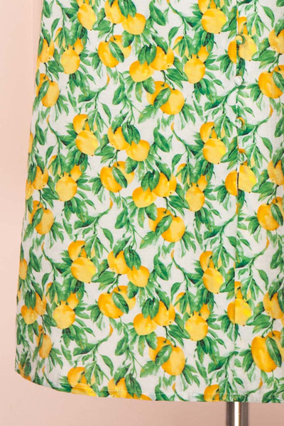 Marketa Green Patterned Midi Dress skirt | Boutique 1861