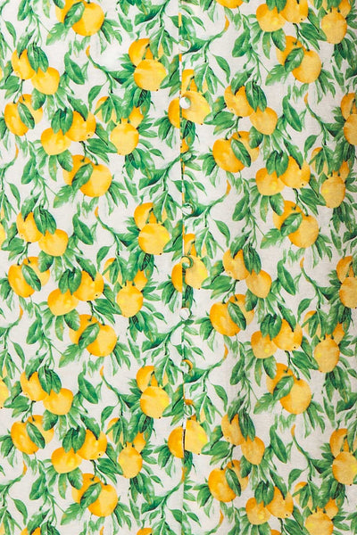 Marketa Green Patterned Midi Dress fabric | Boutique 1861