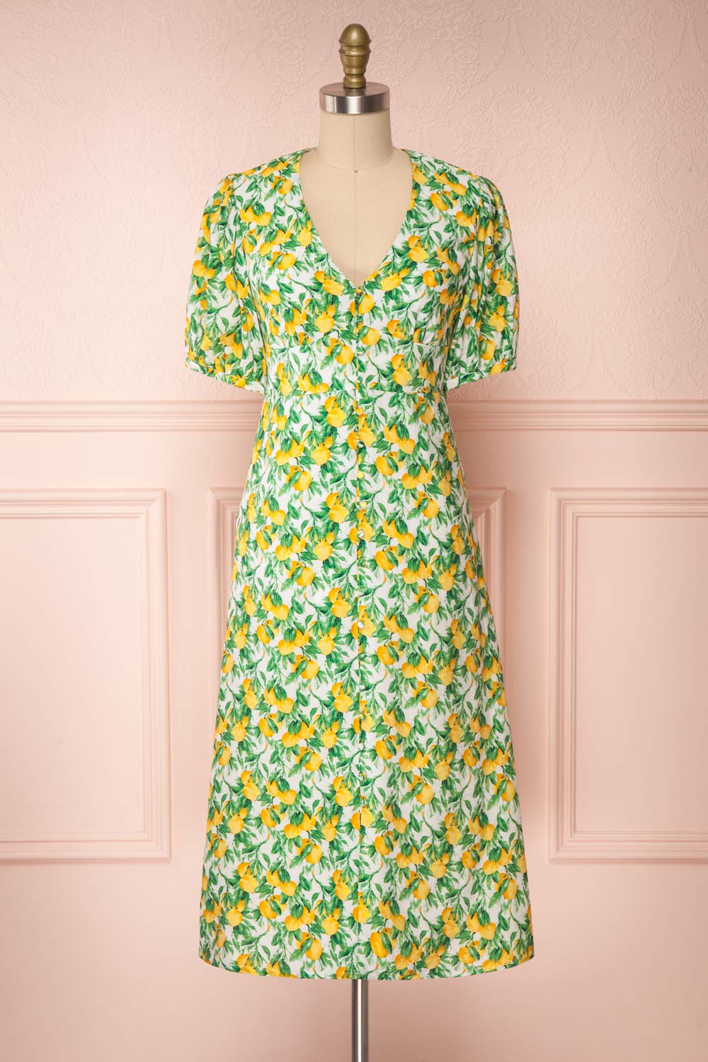 Marketa Green Patterned Midi Dress | Boutique 1861