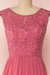 Marnie Rose Pink Lace Gown | Robe Longue front close up | Boudoir 1861