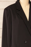 Marousi Black Oversized Blazer | La petite garçonne side close-up