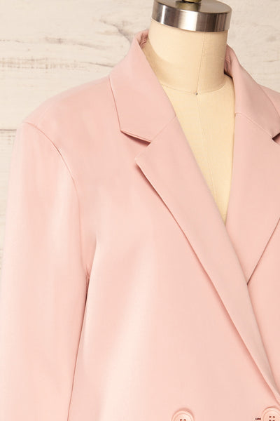 Marousi Pink Oversized Blazer | La petite garçonne side close up