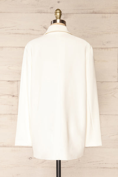 Marousi White Oversized Blazer | La petite garçonne  back view